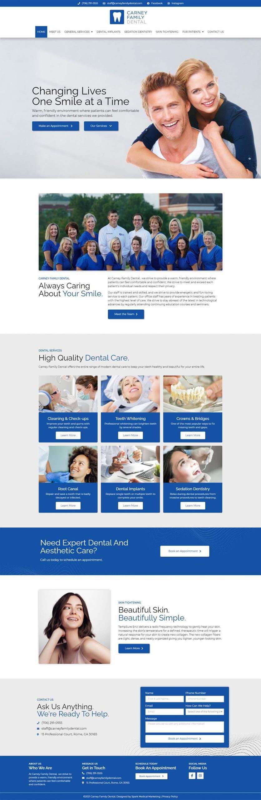 Carney Family Dental Homepage Screenshot