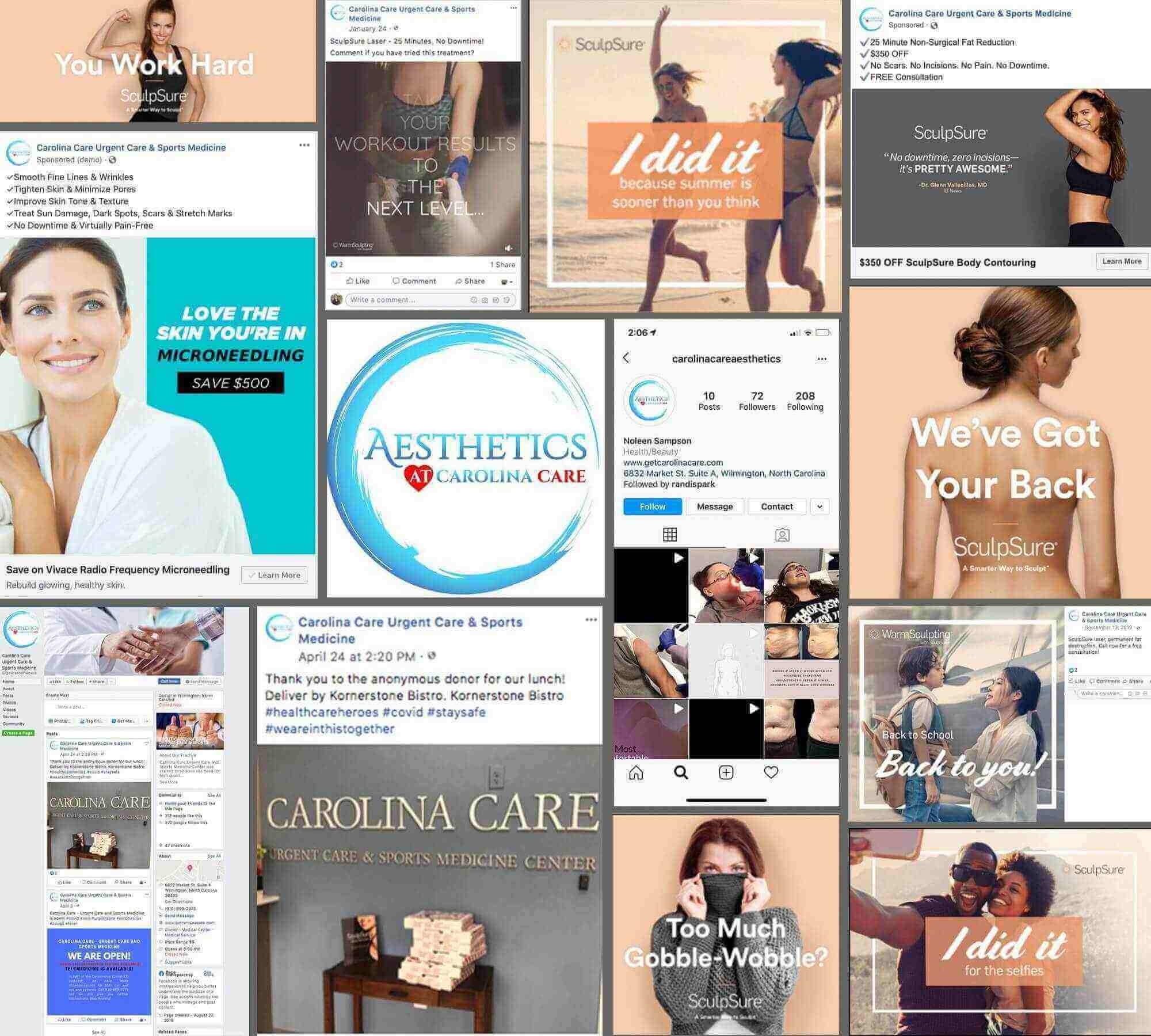 Carolina Care and Aesthetics Social Media