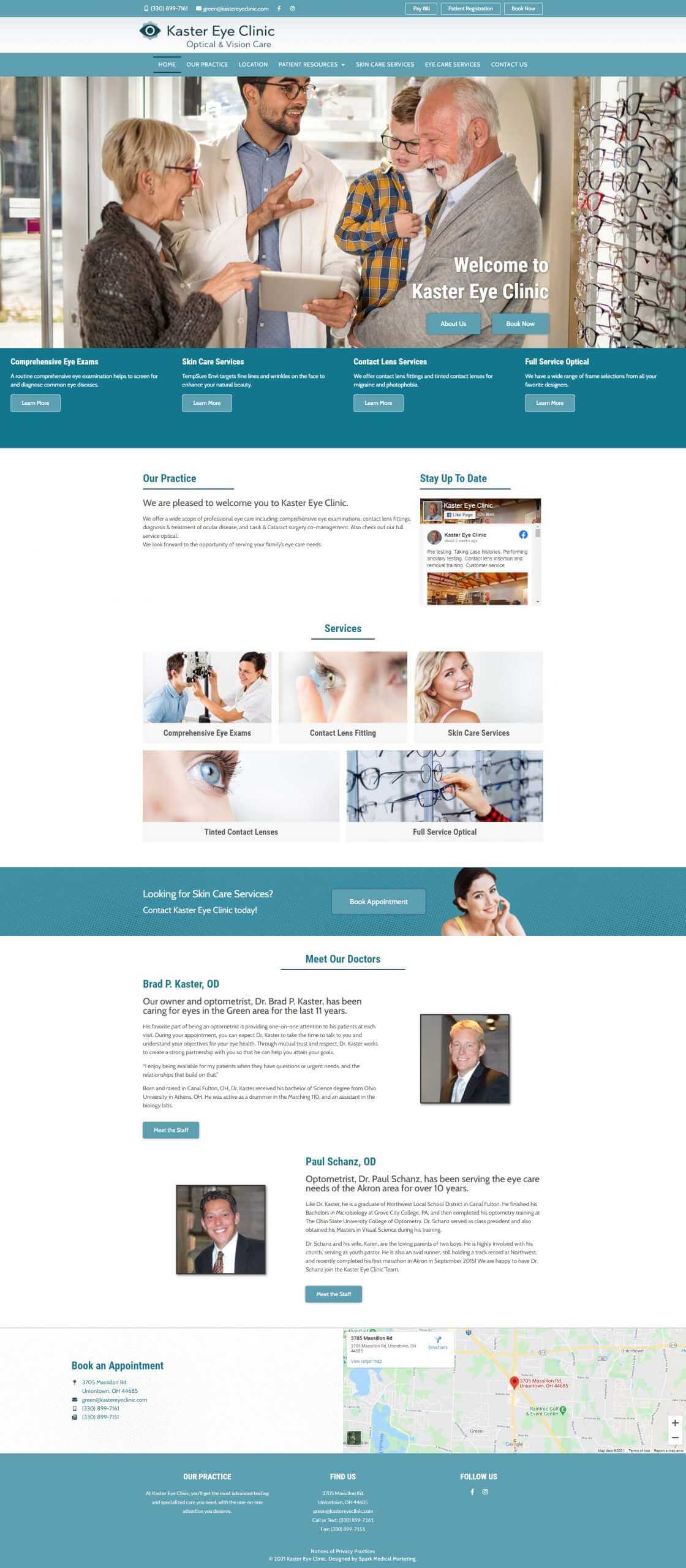 Kaster Eye Clinic Homepage Screenshot