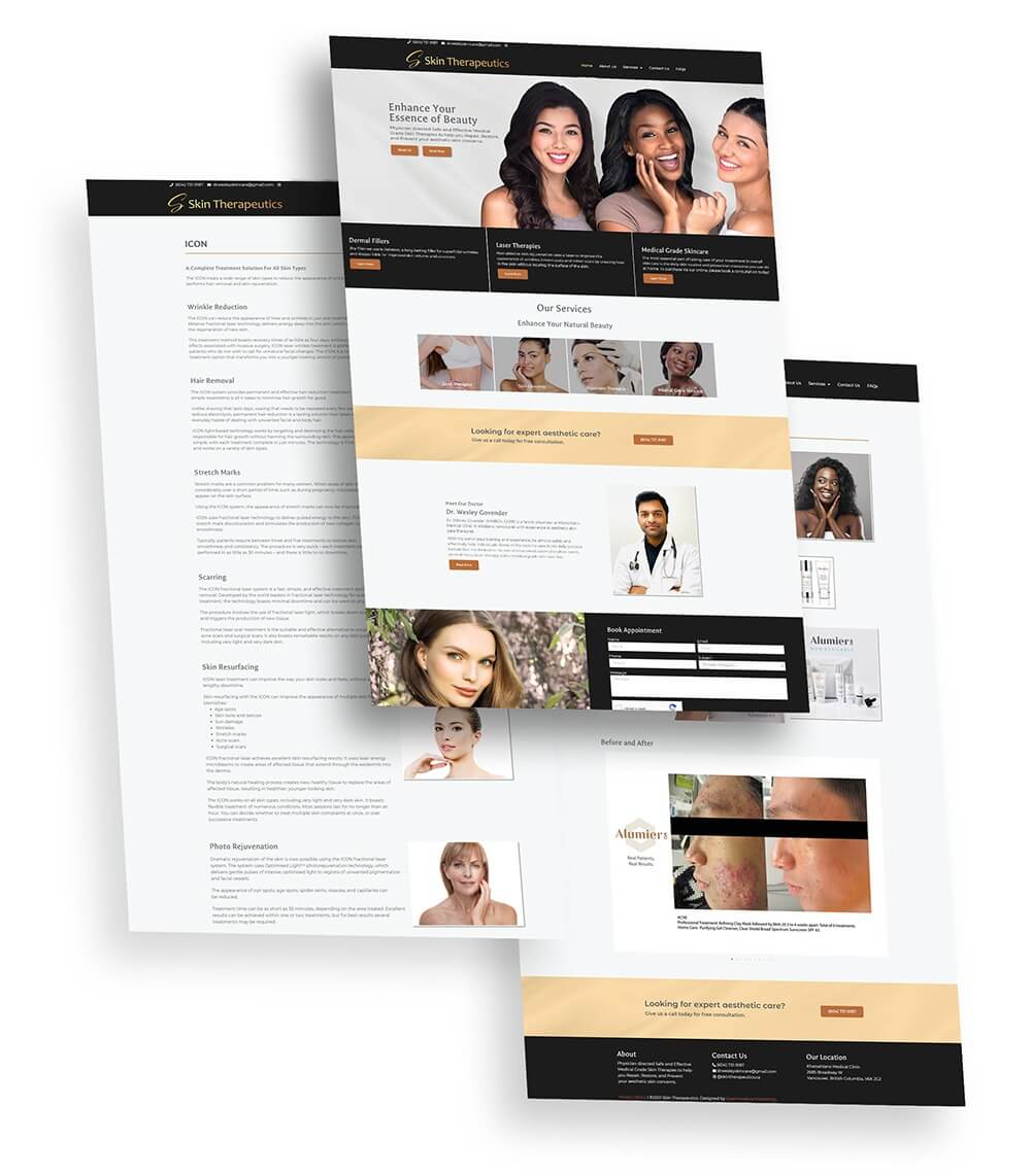 Skin Therapeutics Web Design